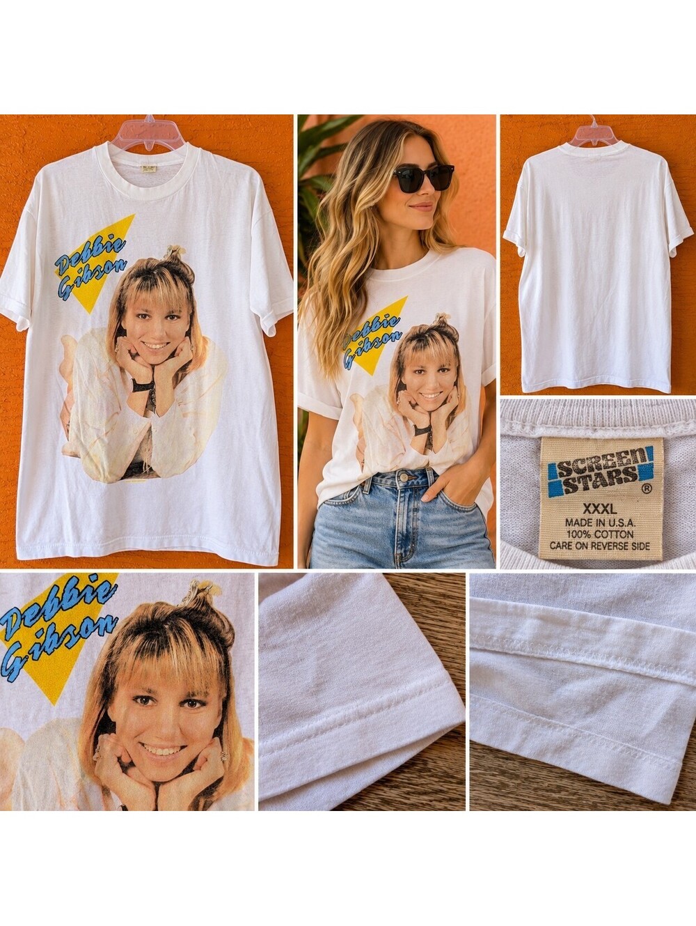 Vtg 1988 DEBBIE GIBSON Out of the Blue Tour Shirt XXXL Single Stitch Pop 80s USA